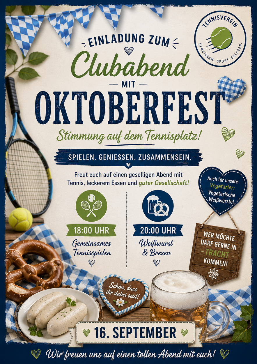 Oktoberfest-Stimmung auf dem Tennisplatz!